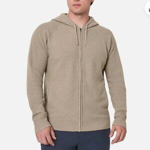Modern Ambition Beige Knit Zip Hoodie Sweater Small